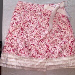 Lilly Pulitzer Babette True Wrap Mini Skirt Shrimp Cocktail Bow Tie size 2